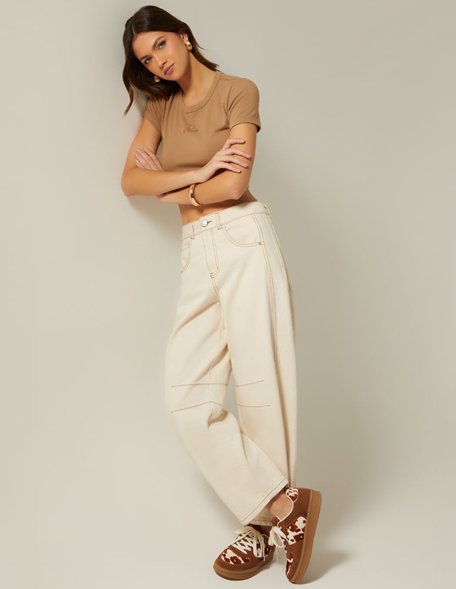 Jeans barrel Studio F para mujer
