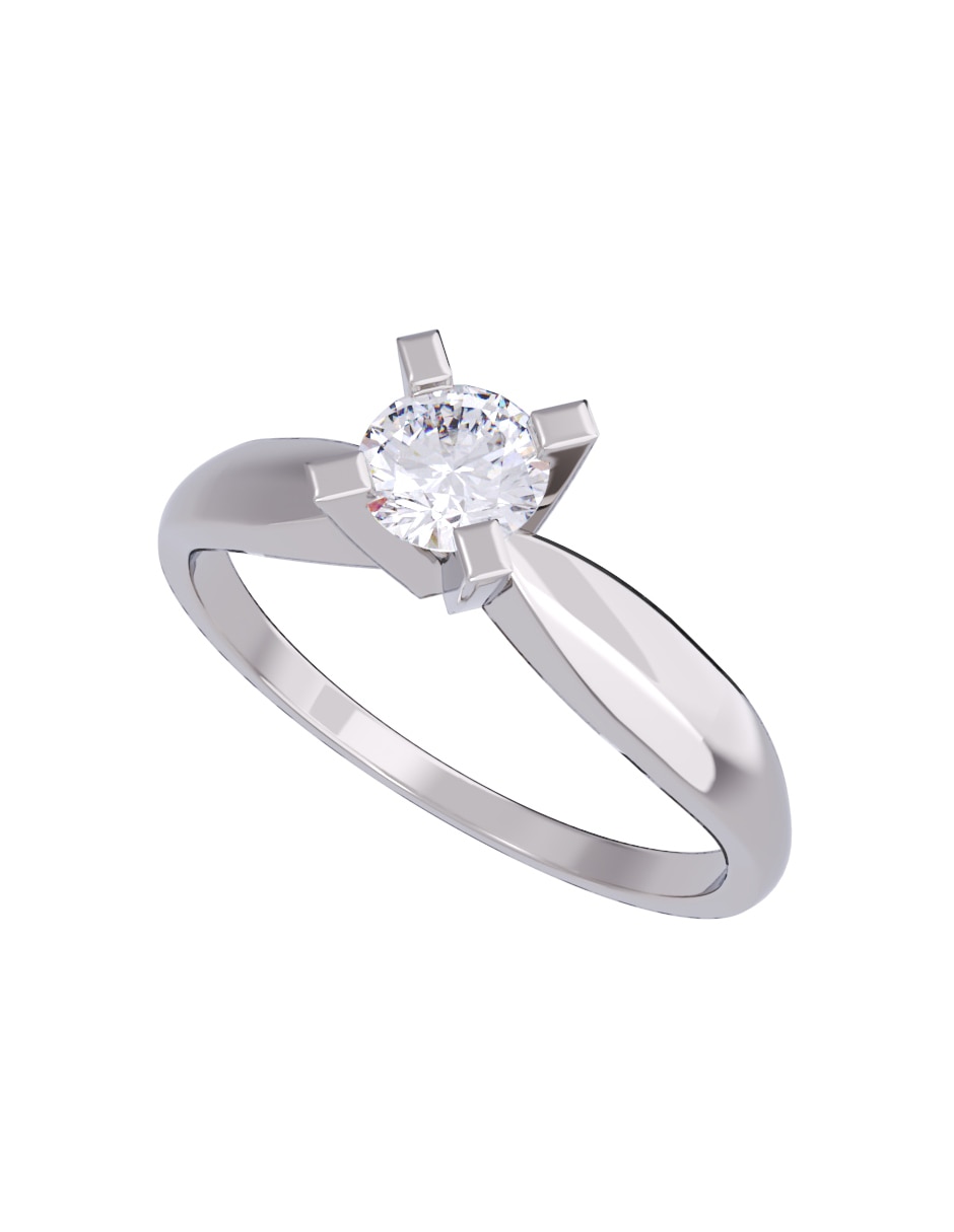 Anillo de compromiso de oro 14 K diamante 4