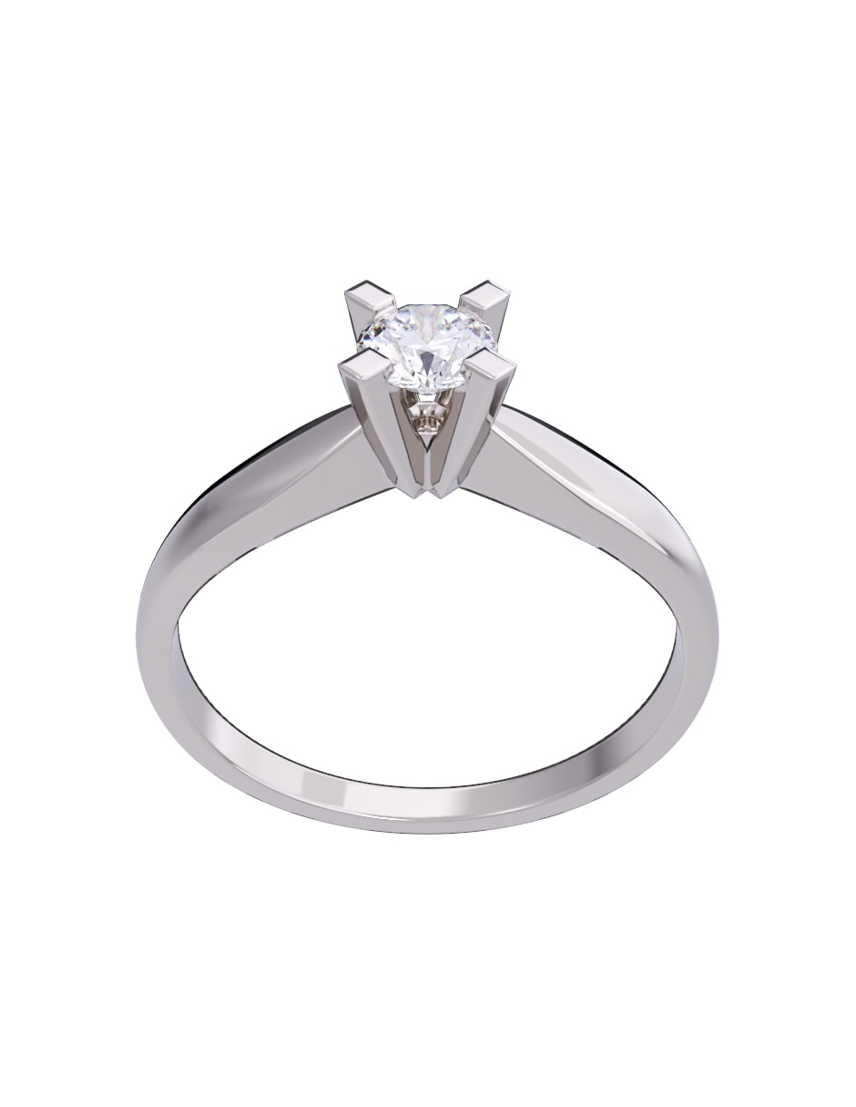 Anillo de compromiso de oro 14 K diamante 2