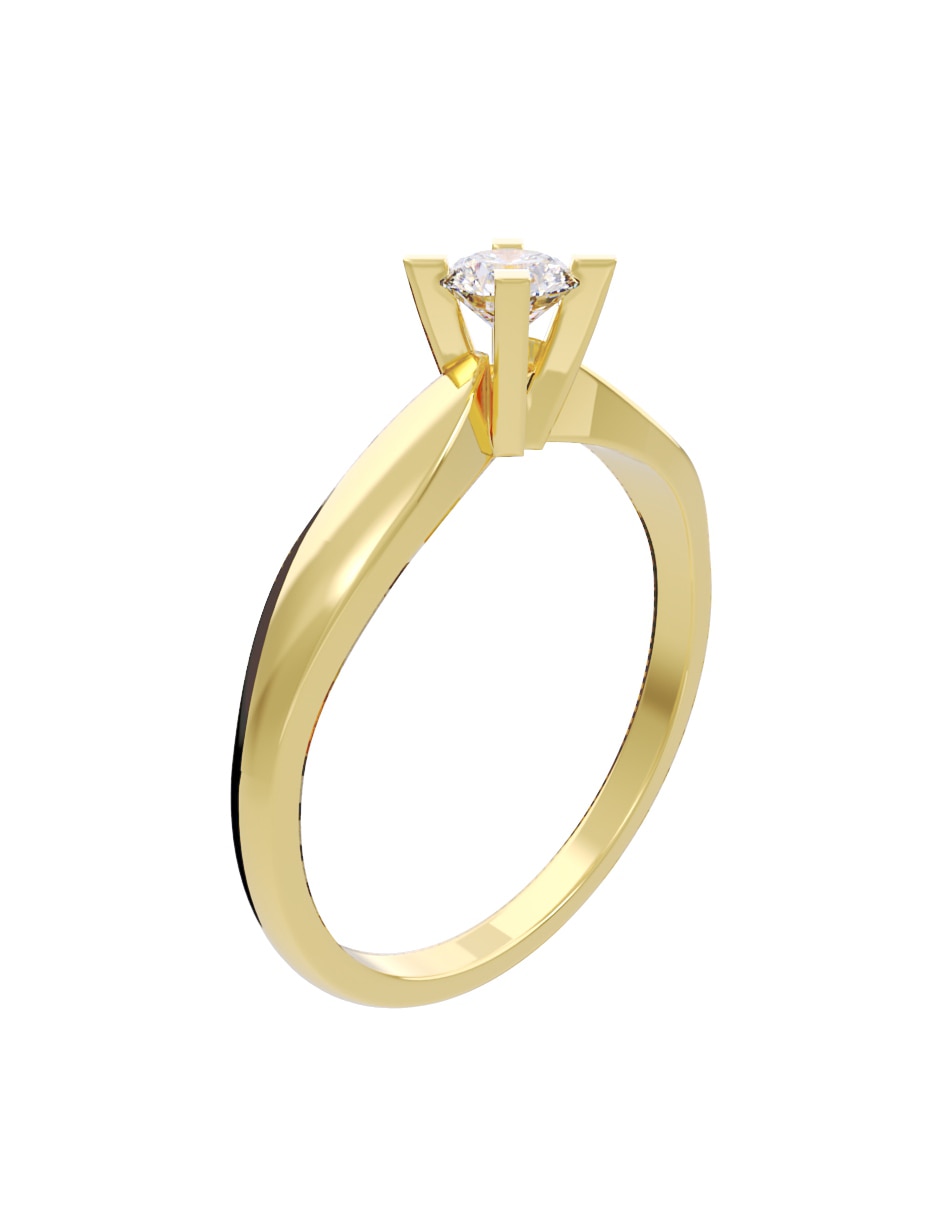 Anillo de compromiso de oro 14 K Fonelli diamante