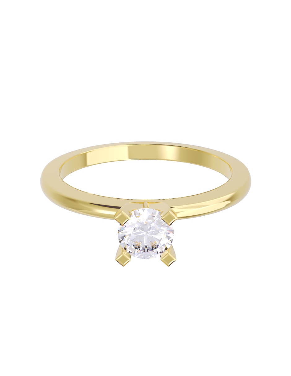 Anillo de compromiso de oro 14 K diamante