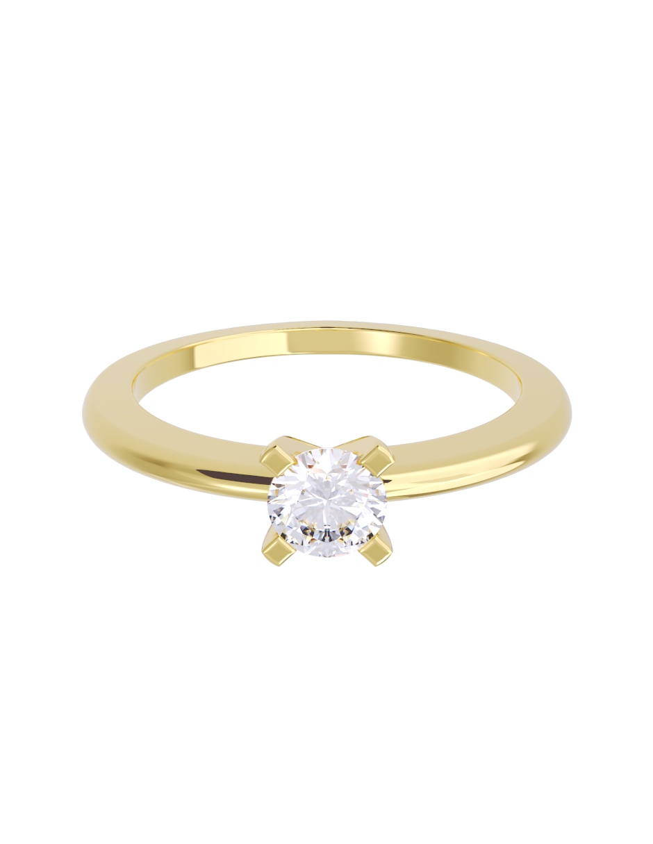 Anillo de compromiso de oro 10 K Diamante