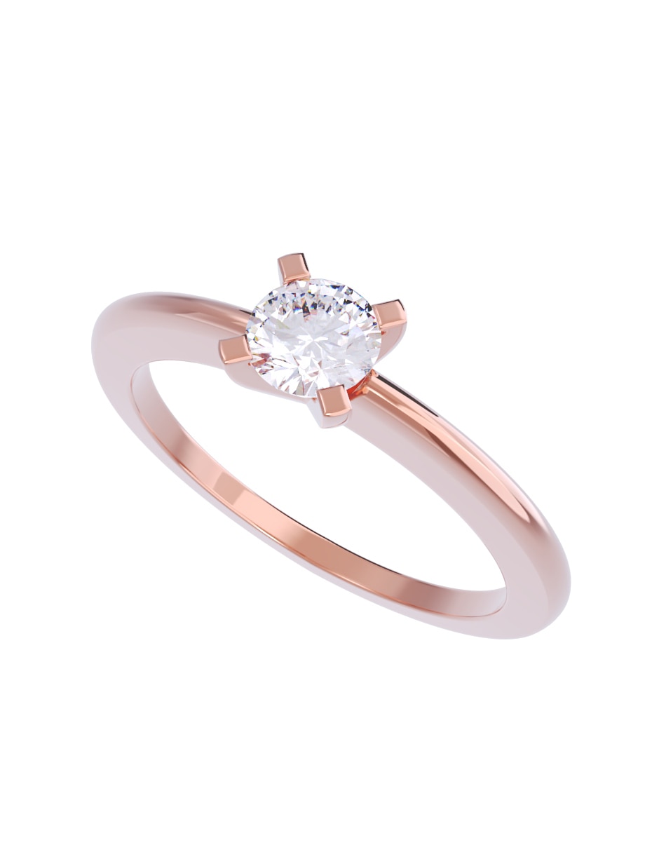 Anillo de compromiso de oro 10 K Diamante 4