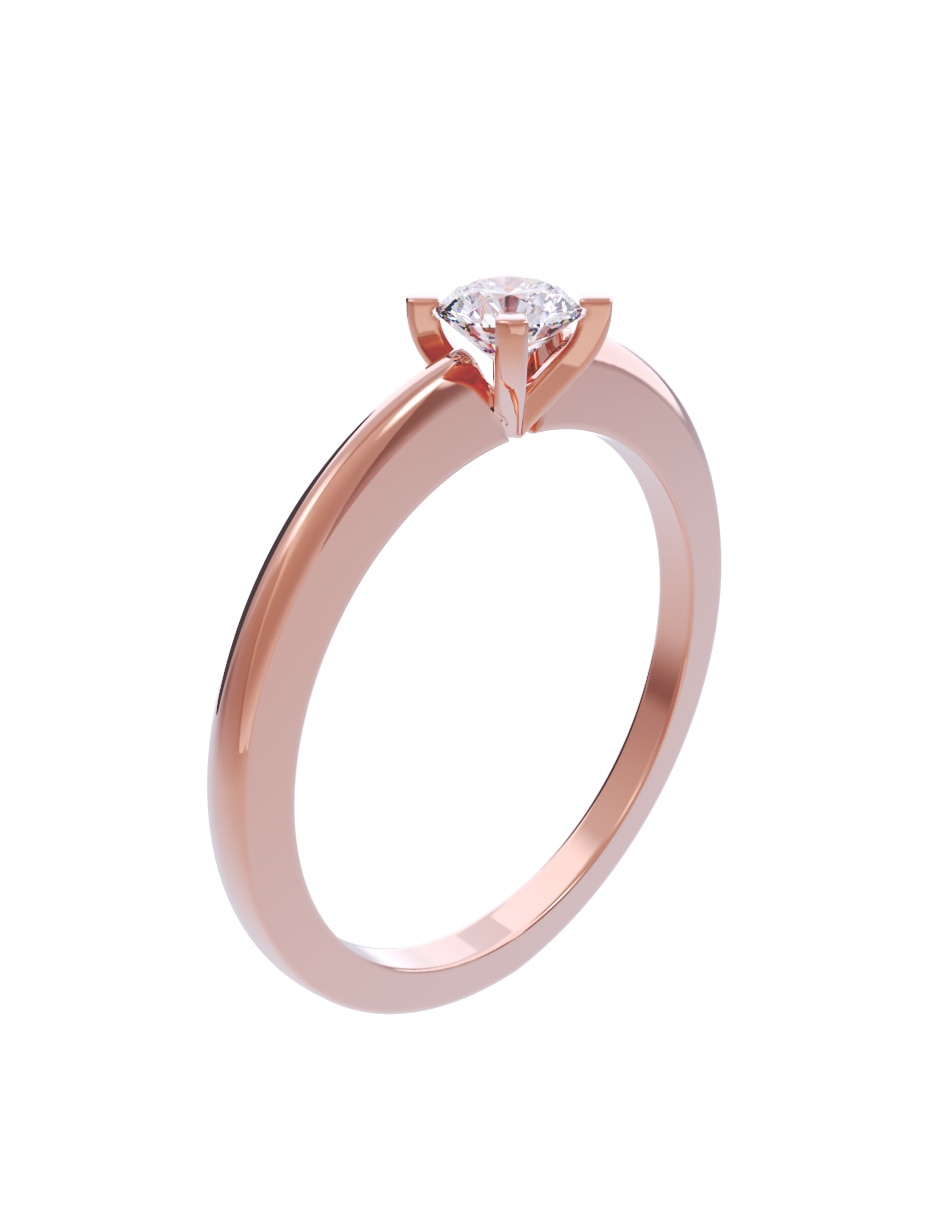 Anillo de compromiso de oro 10 K Diamante 3