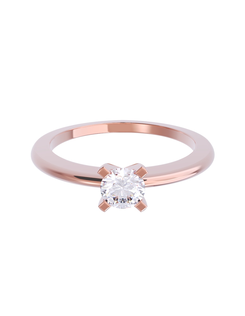 Anillo de compromiso de oro 10 K Diamante 1