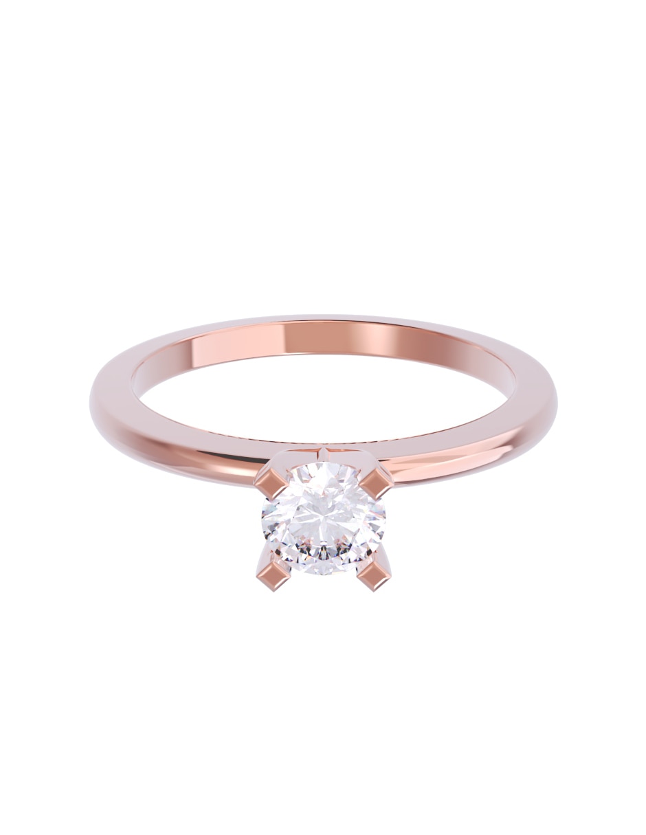 Anillo de compromiso de oro 14 K diamante 1