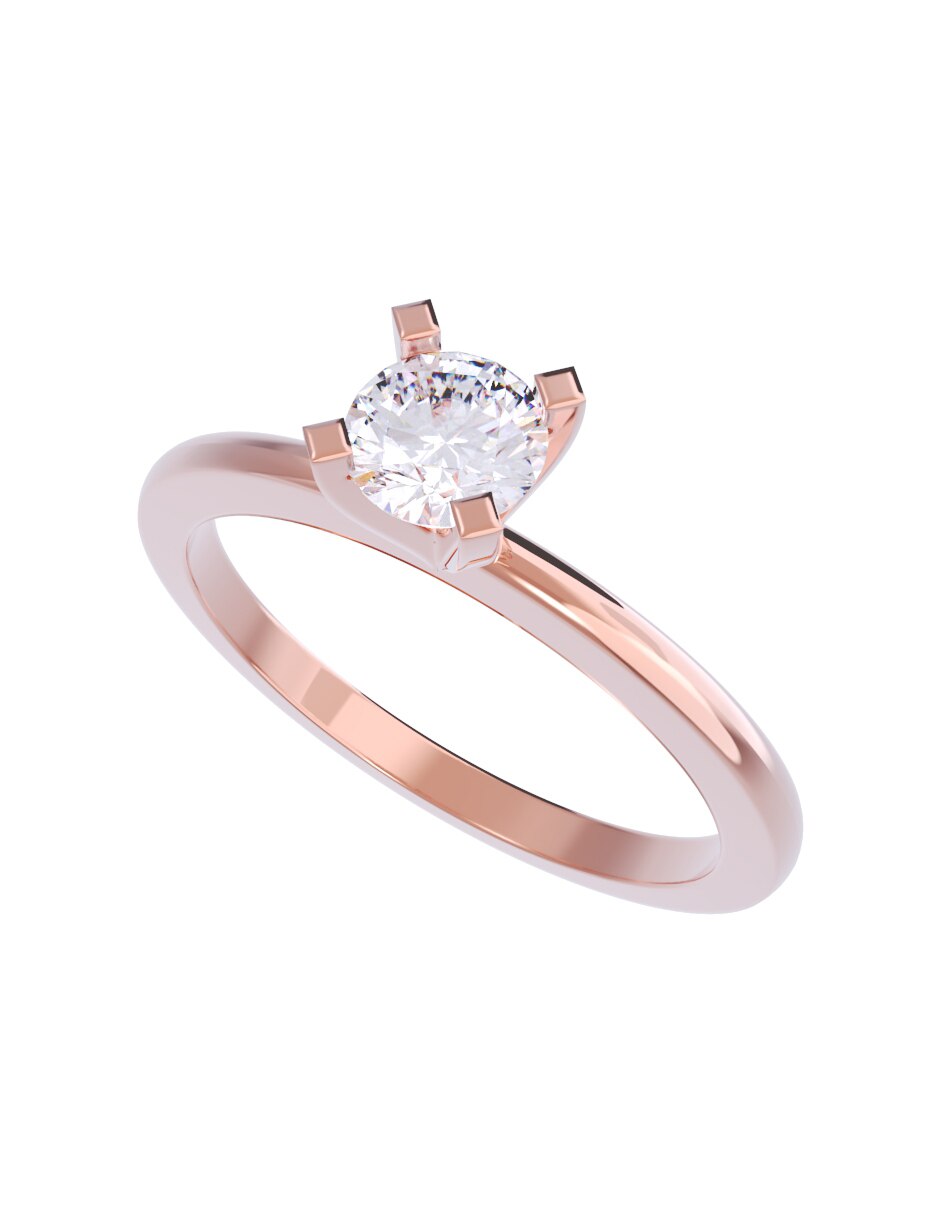 Anillo de compromiso de oro 14 K diamante 2