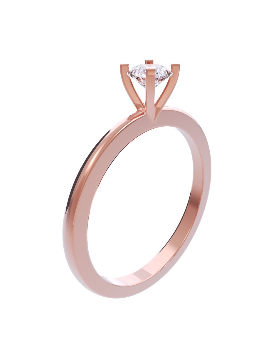 Anillo de compromiso de oro 14 K diamante 3