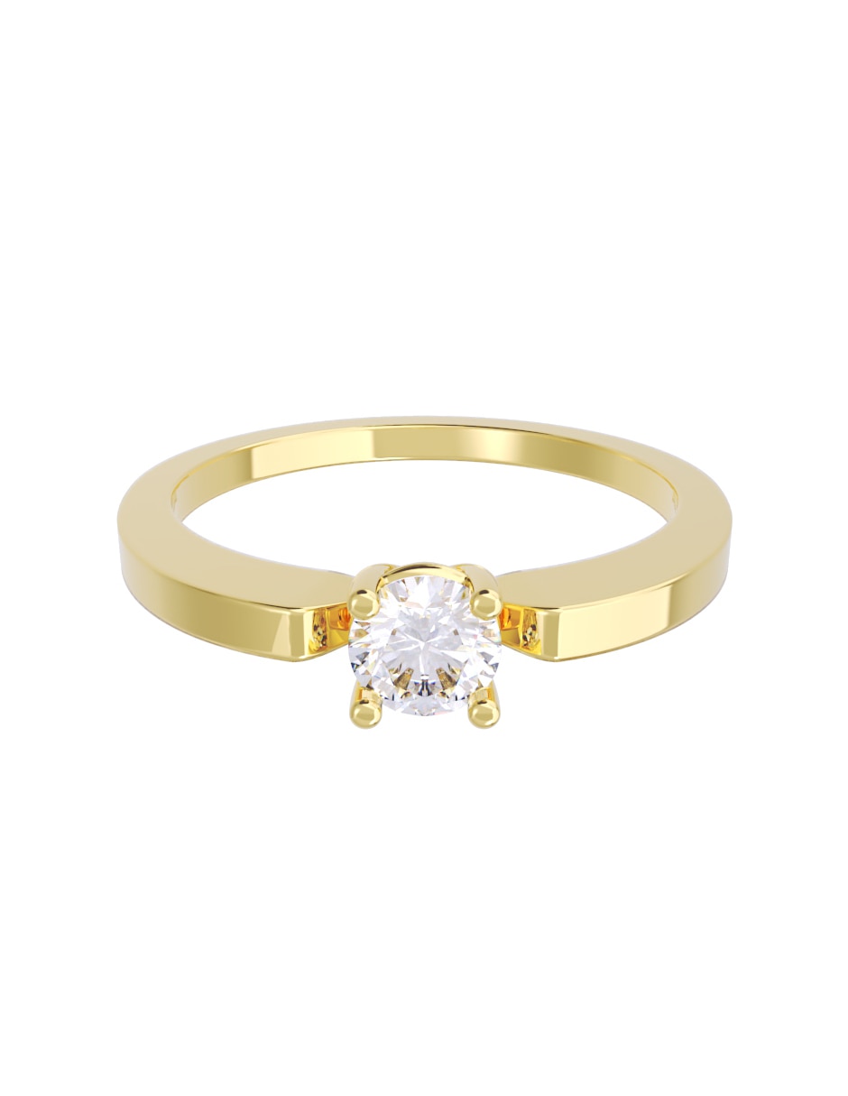 Anillo de compromiso de oro 14 K diamante