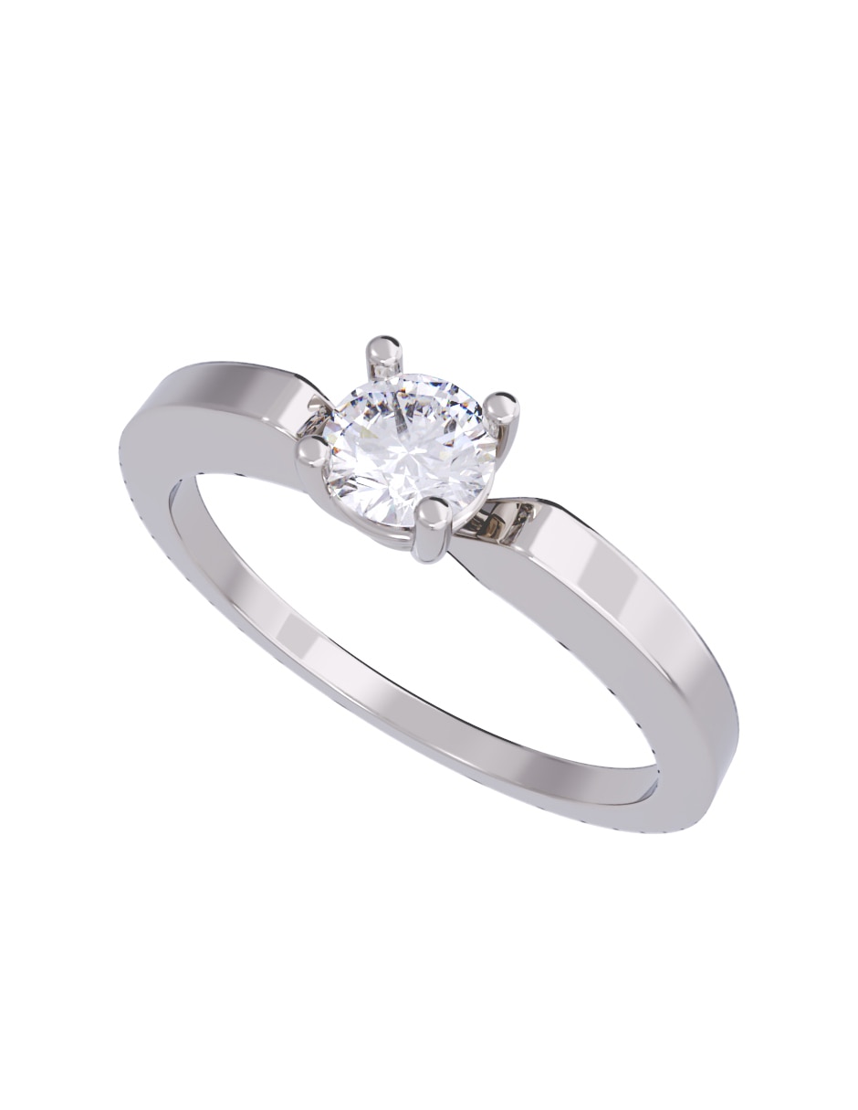 Anillo de compromiso de oro 14 K diamante 2