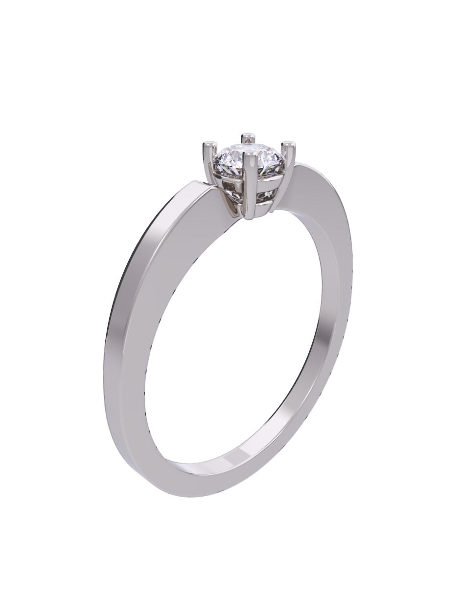 Anillo de compromiso de oro 14 K diamante 3