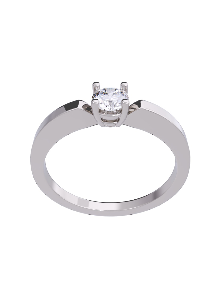 Anillo de compromiso de oro 14 K diamante 4