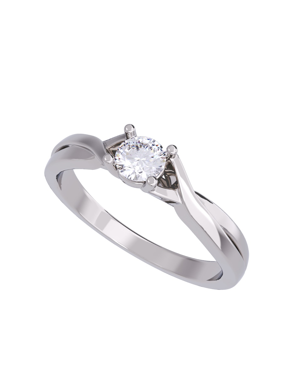 Anillo de compromiso de oro 10 K Diamante 2