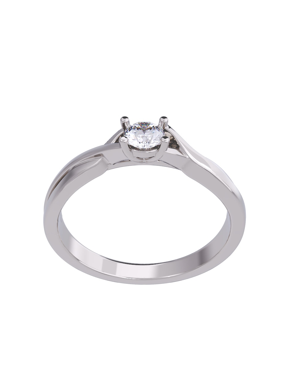 Anillo de compromiso de oro 10 K Diamante 4
