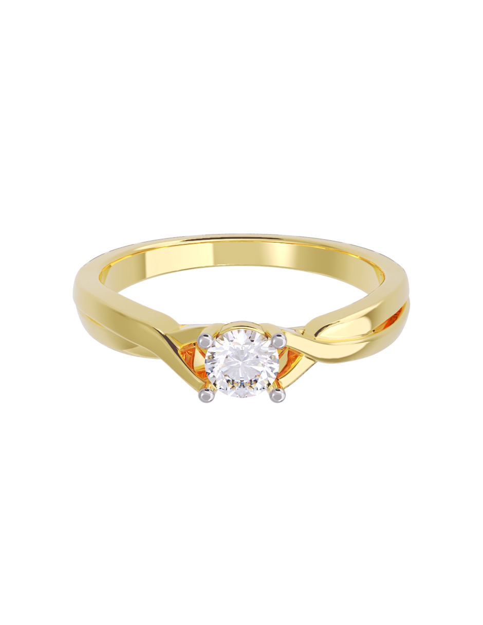 Anillo de compromiso de oro 10 K Diamante