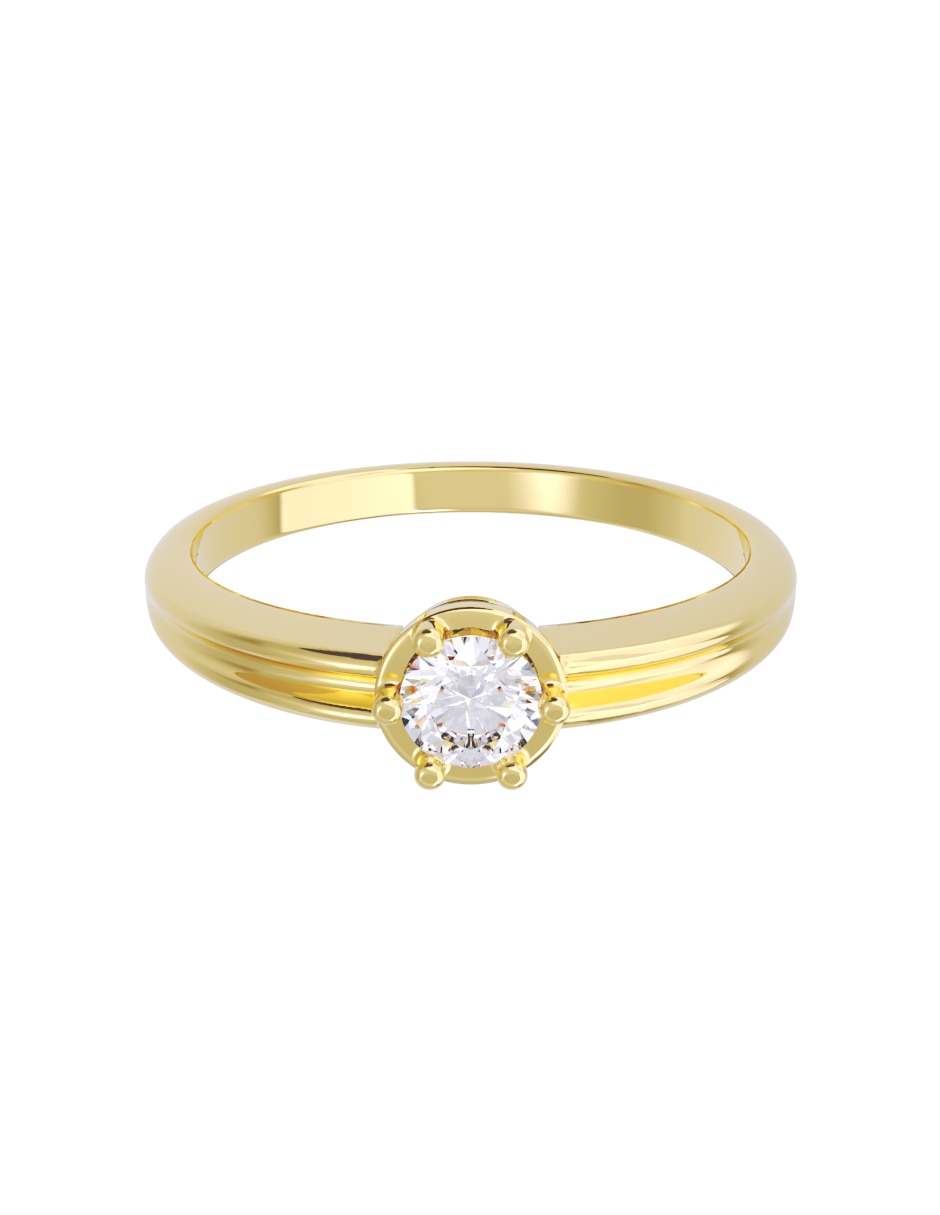Anillo de compromiso de oro 14 K diamante