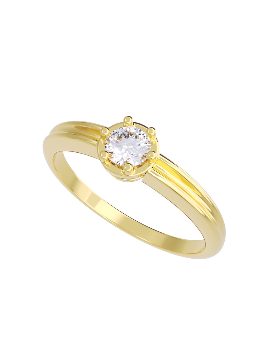 Anillo de compromiso de oro 14 K diamante 2