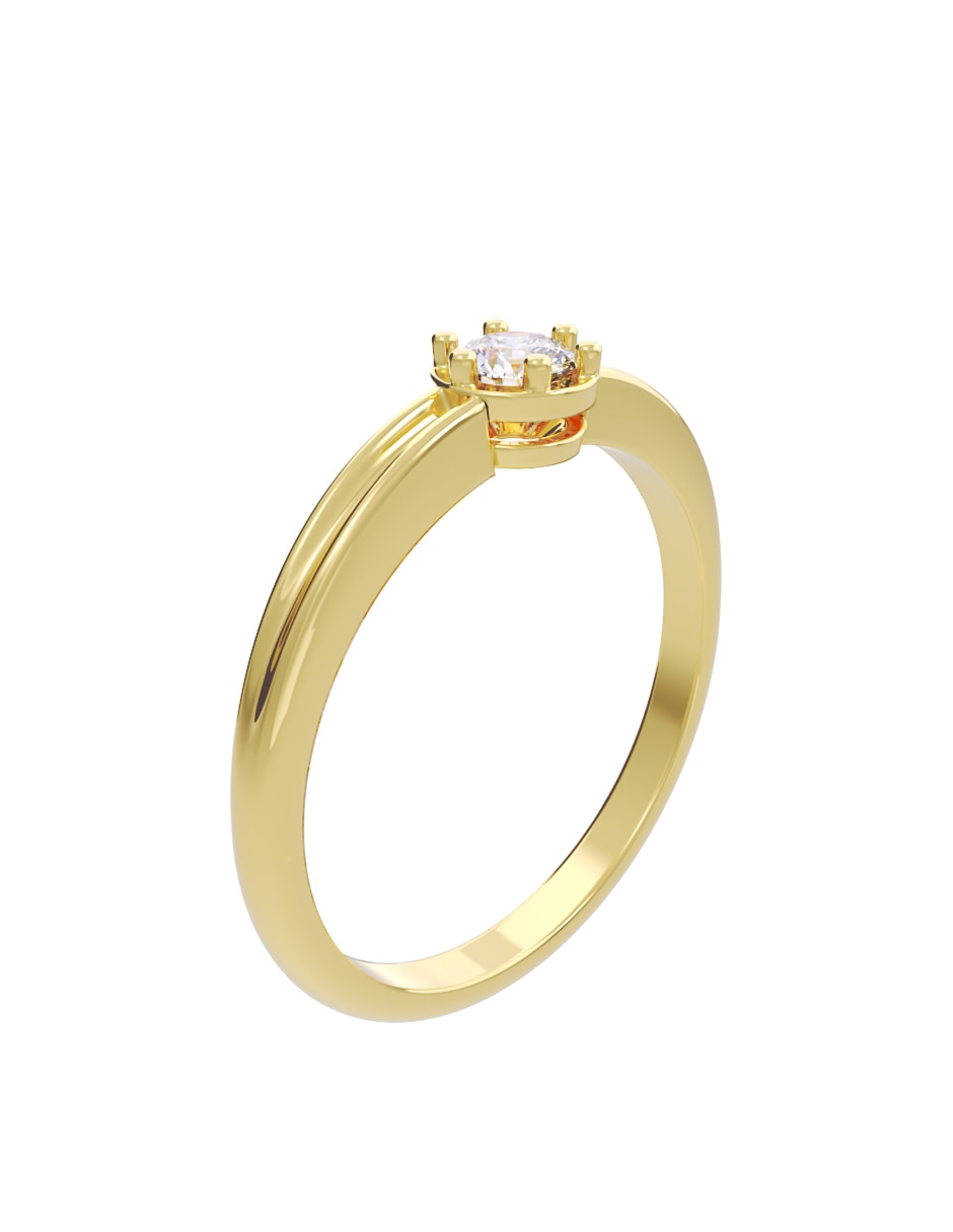Anillo de compromiso de oro 14 K diamante 3