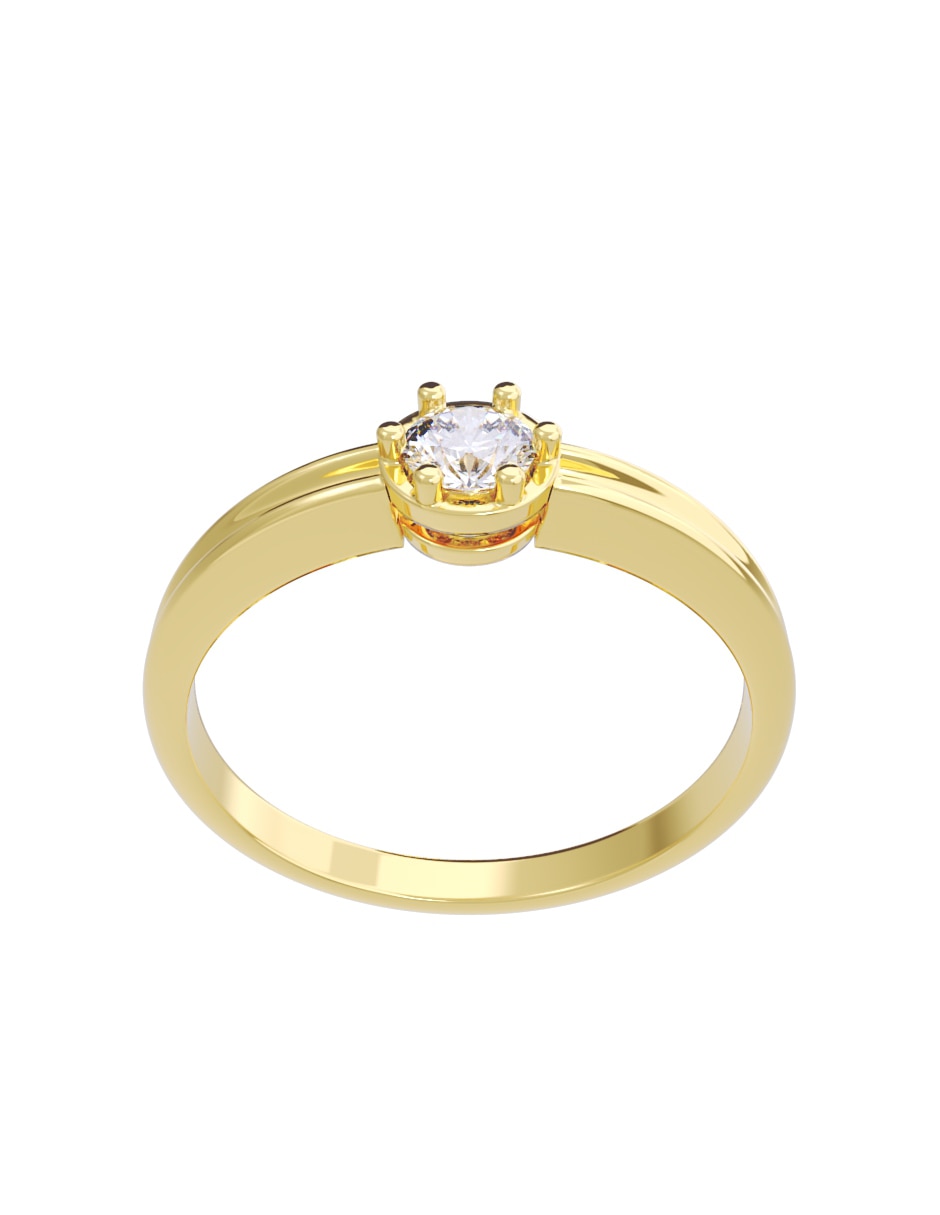Anillo de compromiso de oro 14 K diamante 4