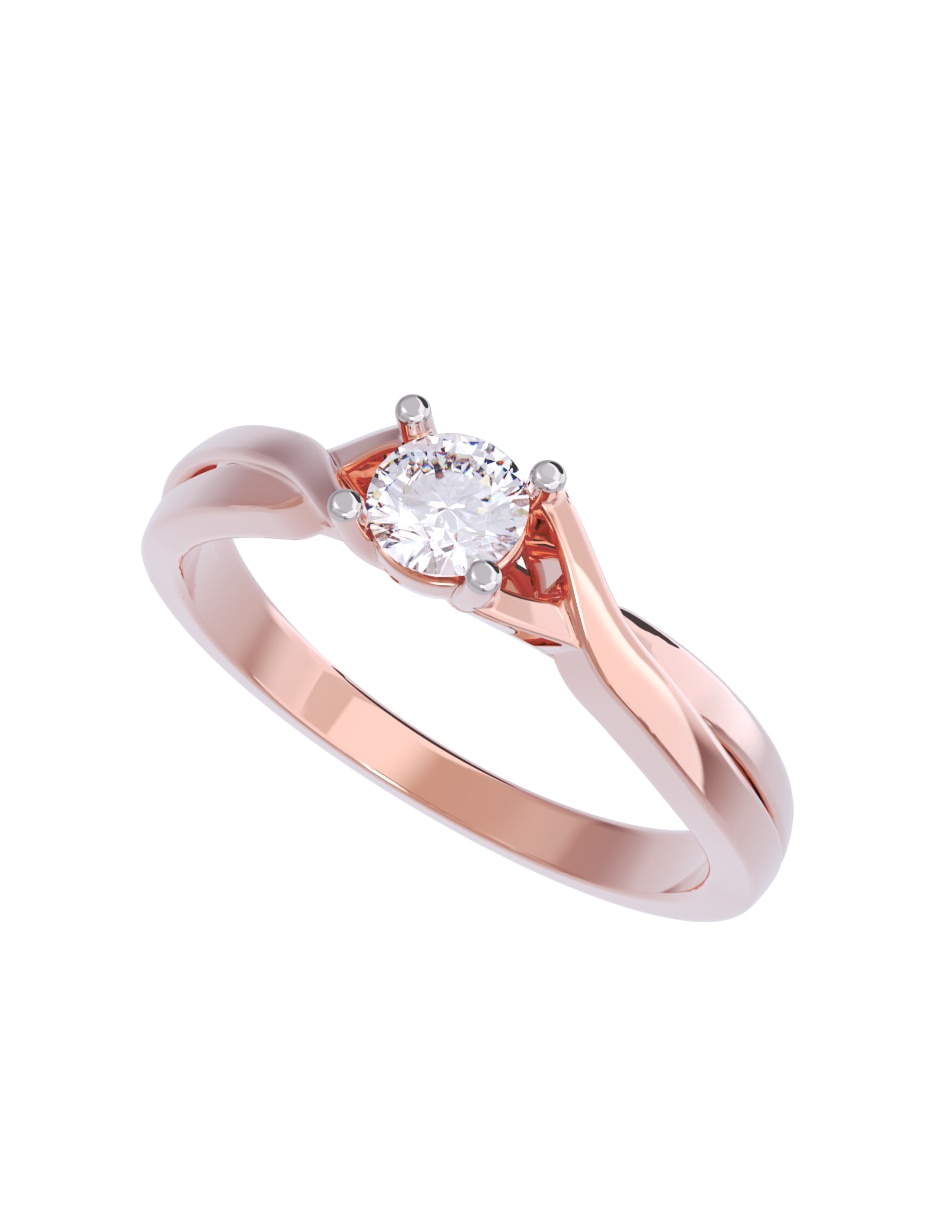 Anillo de compromiso de oro 10 K Diamante 2