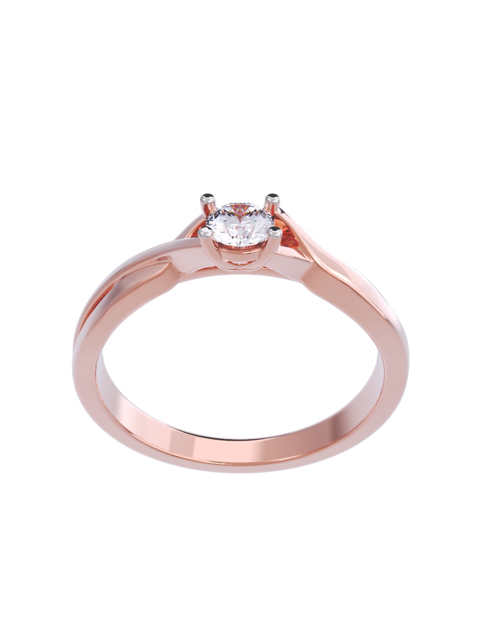 Anillo de compromiso de oro 10 K Diamante 4