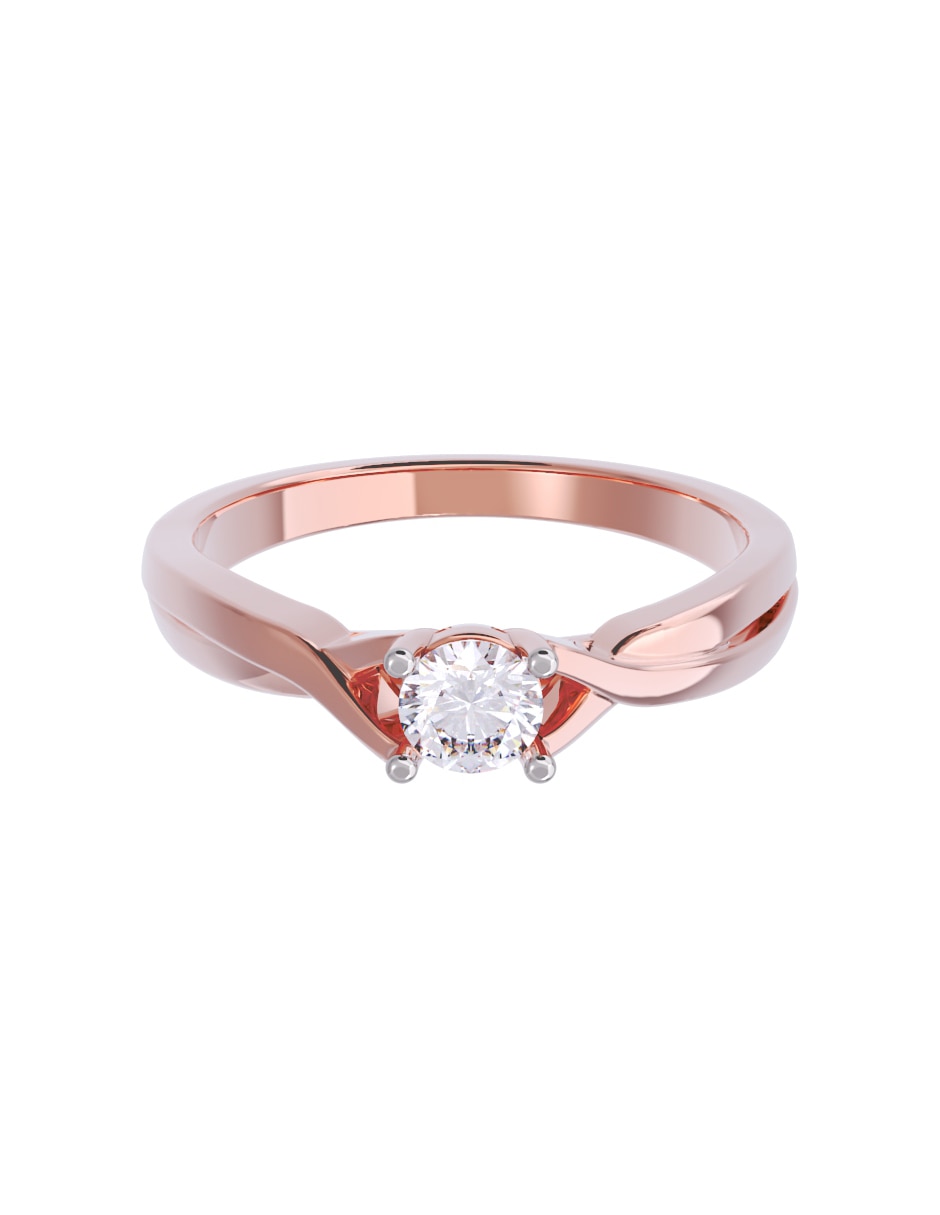 Anillo de compromiso de oro 10 K Diamante 1
