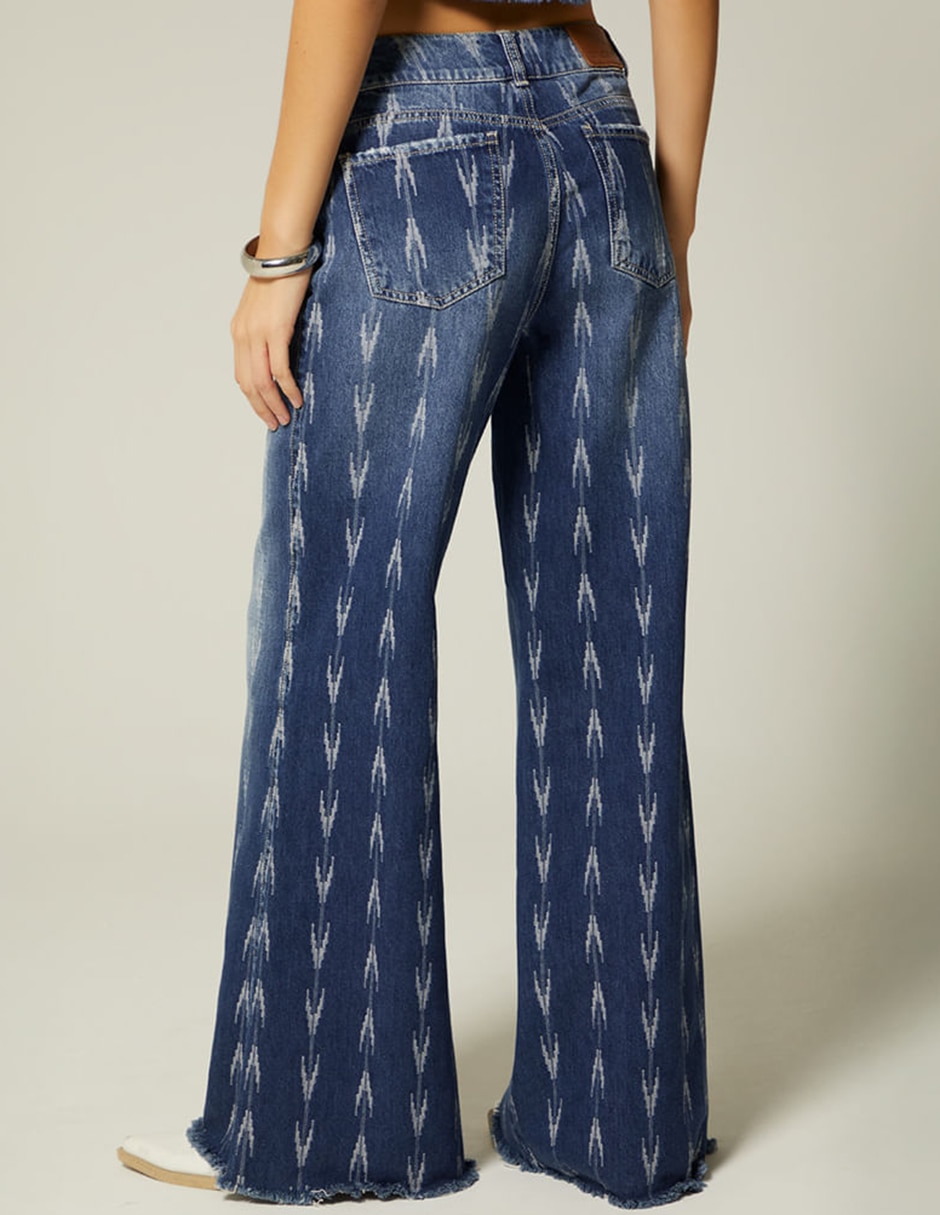 Jeans wide leg Studio F Navajo corte cintura baja para mujer
