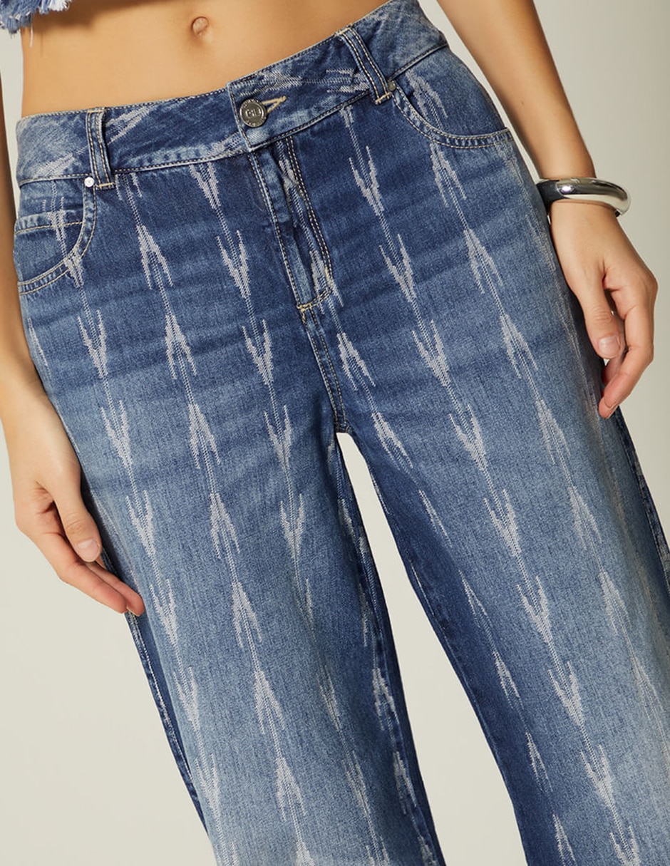 Jeans wide leg Studio F Navajo corte cintura baja para mujer
