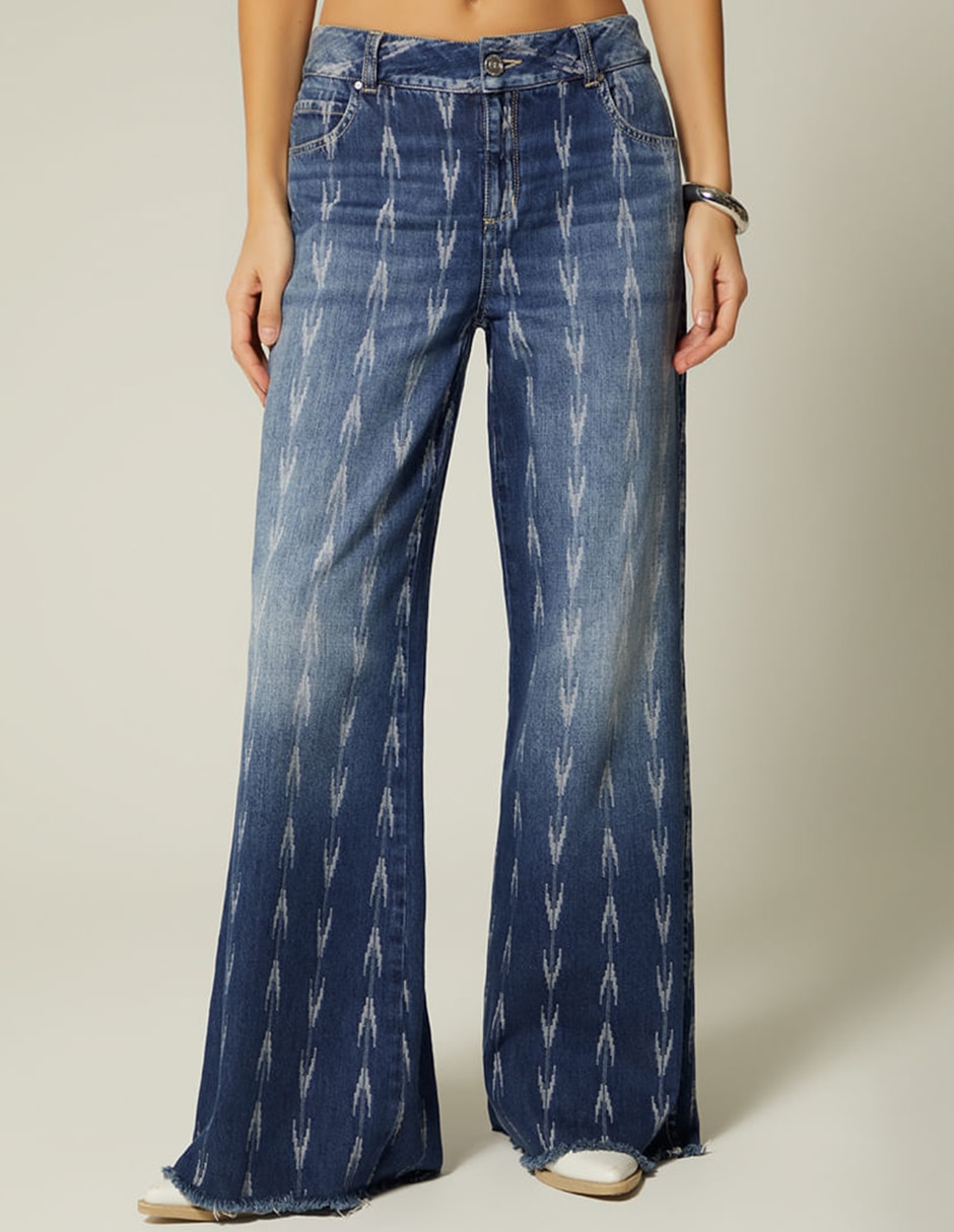 Jeans wide leg Navajo corte cintura baja para mujer