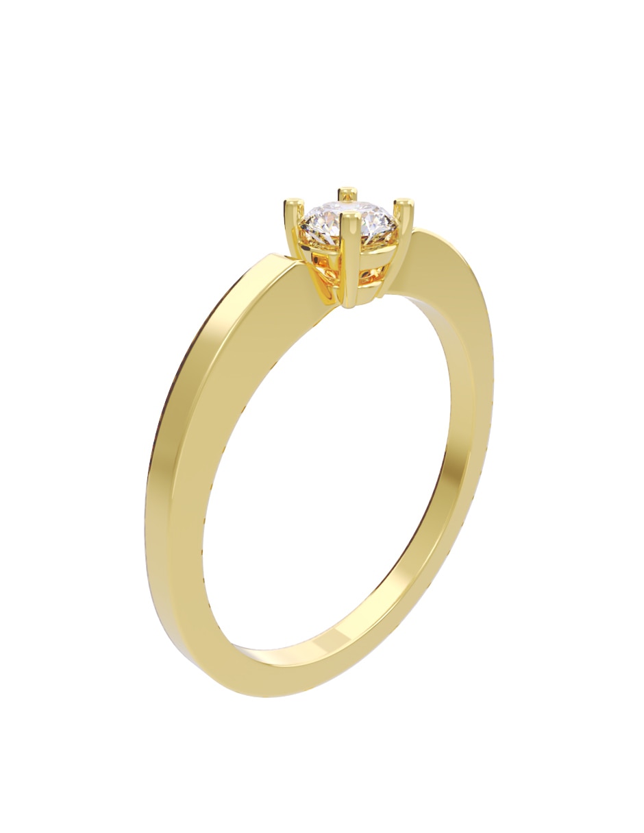 Anillo de compromiso de oro 10 K Diamante 3