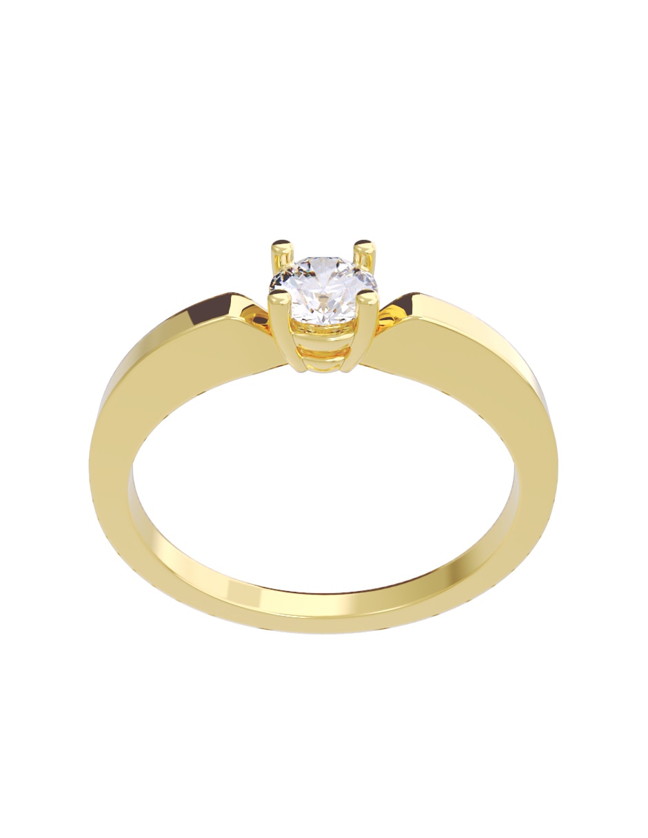 Anillo de compromiso de oro 10 K Diamante 4