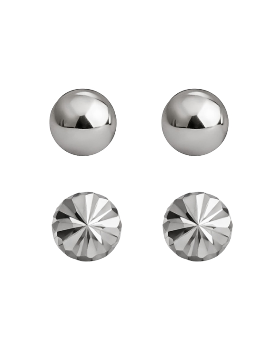 Set de broqueles circulares de plata P 925 con acabado brillante 1