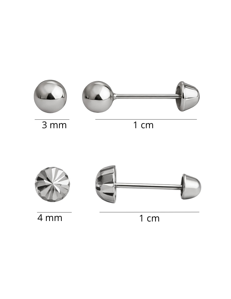 Set de broqueles circulares de plata P 925 con acabado brillante 5