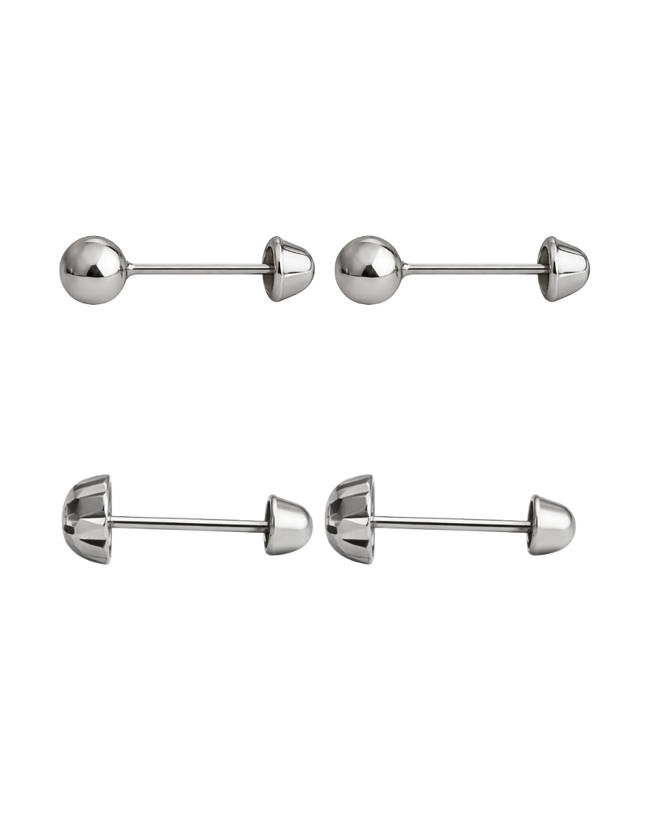 Set de broqueles circulares de plata P 925 con acabado brillante 2