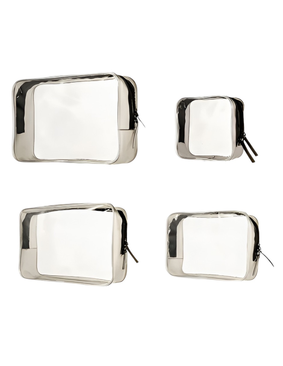 Set cosmetiquera para maquillaje de pvc 4 piezas para mujer Set cosmetiquera para maquillaje de pvc 4 piezas para mujer