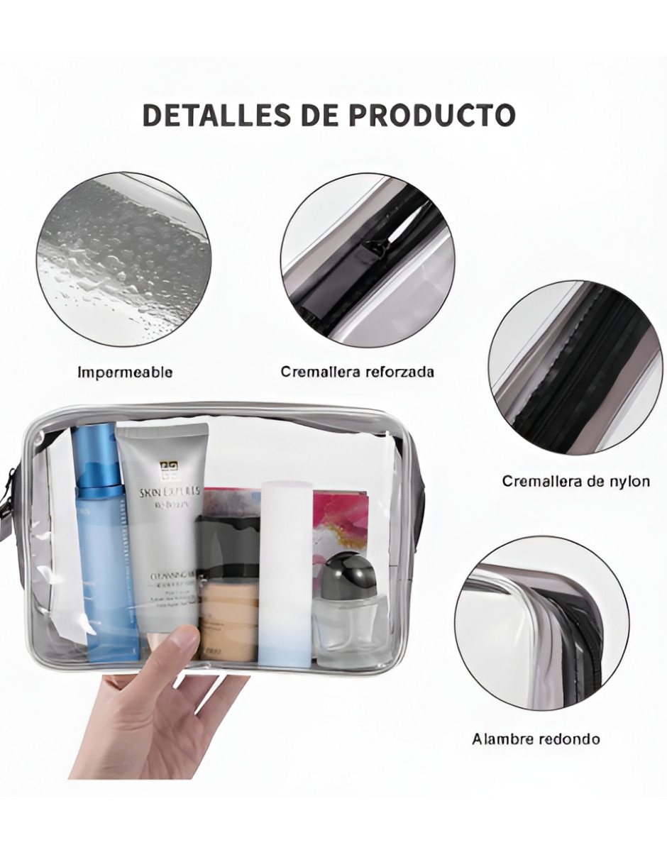 Set cosmetiquera para maquillaje de pvc 4 piezas para mujer 3