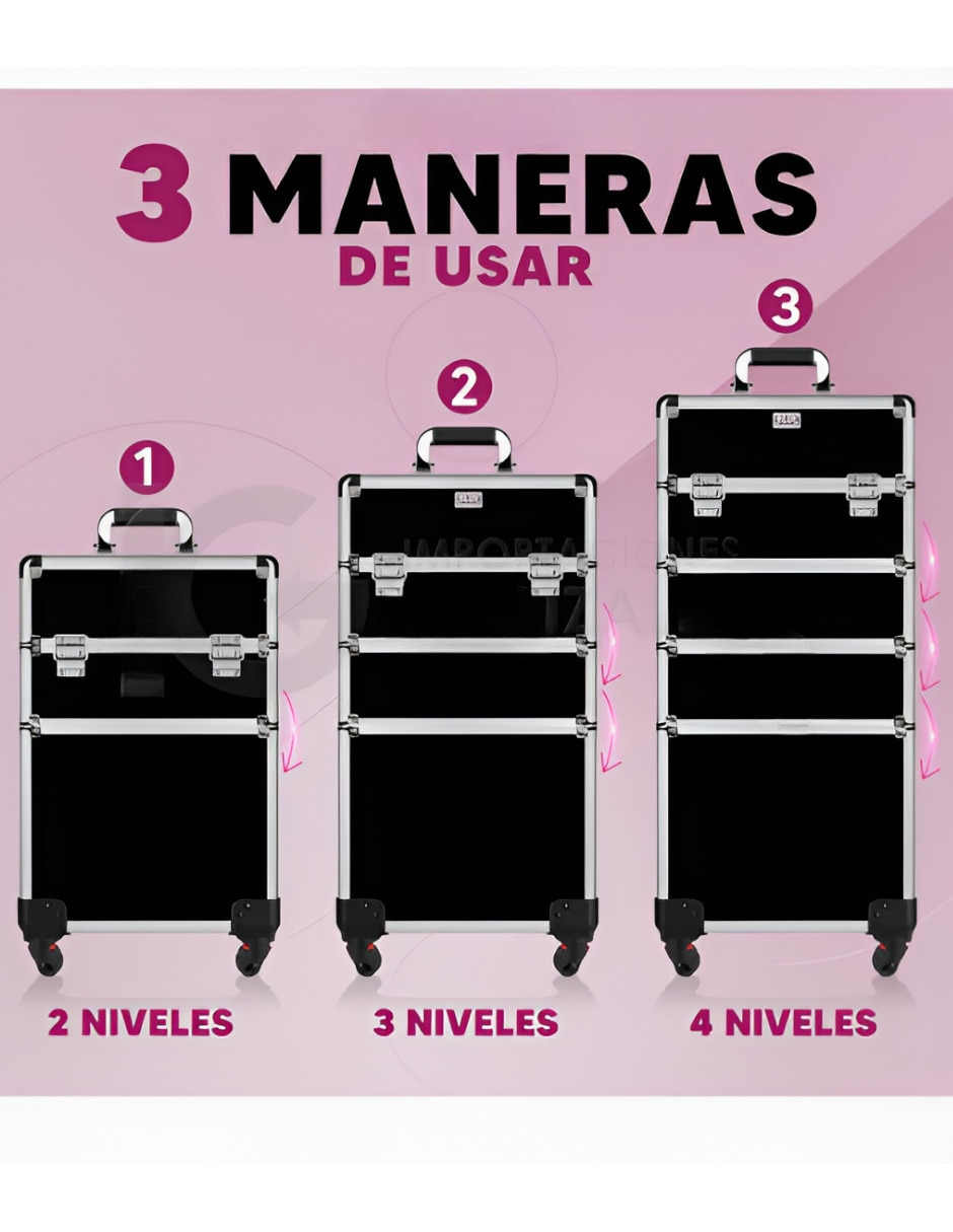 Set cosmetiquera para maquillaje Xtellar impermeable 4 piezas para mujer