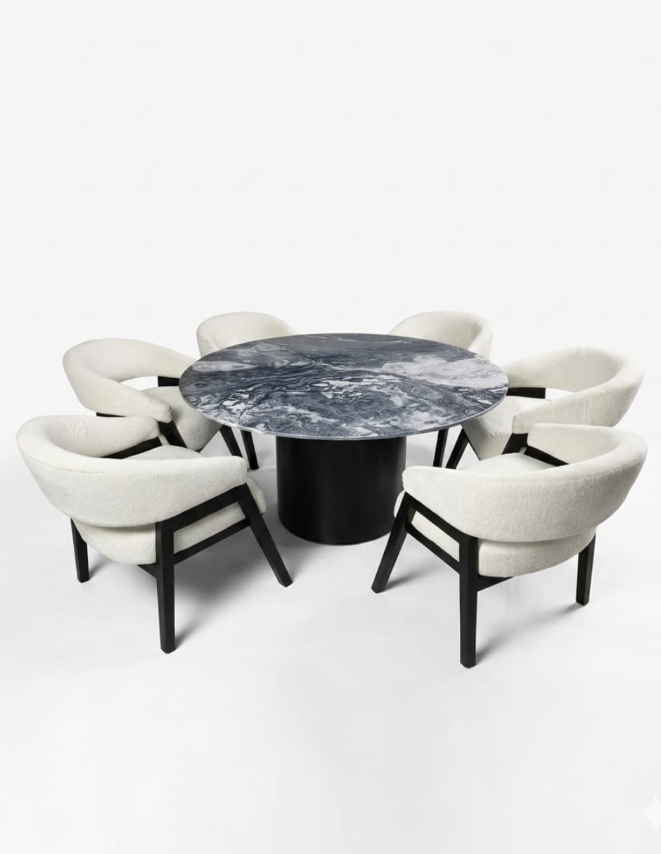 Comedor comedor para 6 personas de mármol