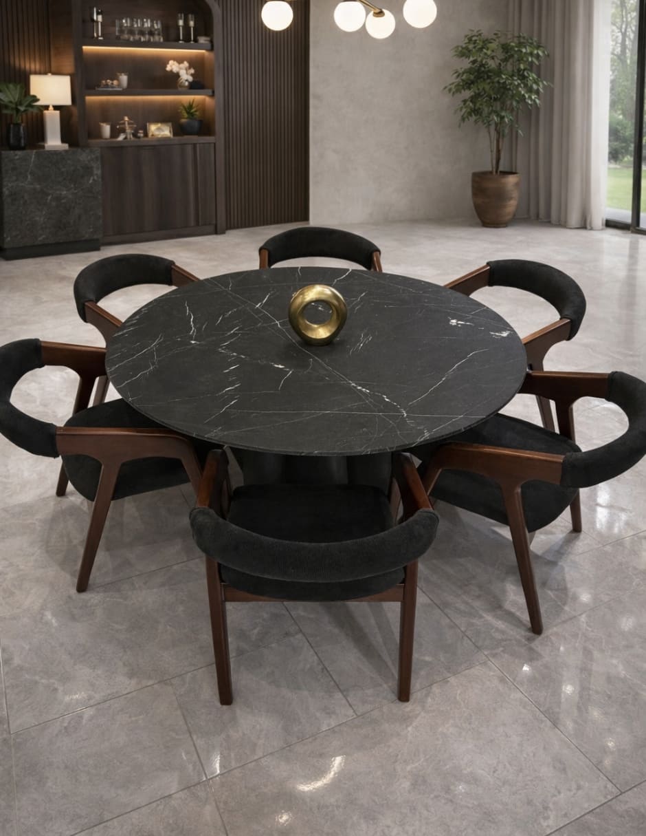 Comedor comedor para 6 personas de mármol 6
