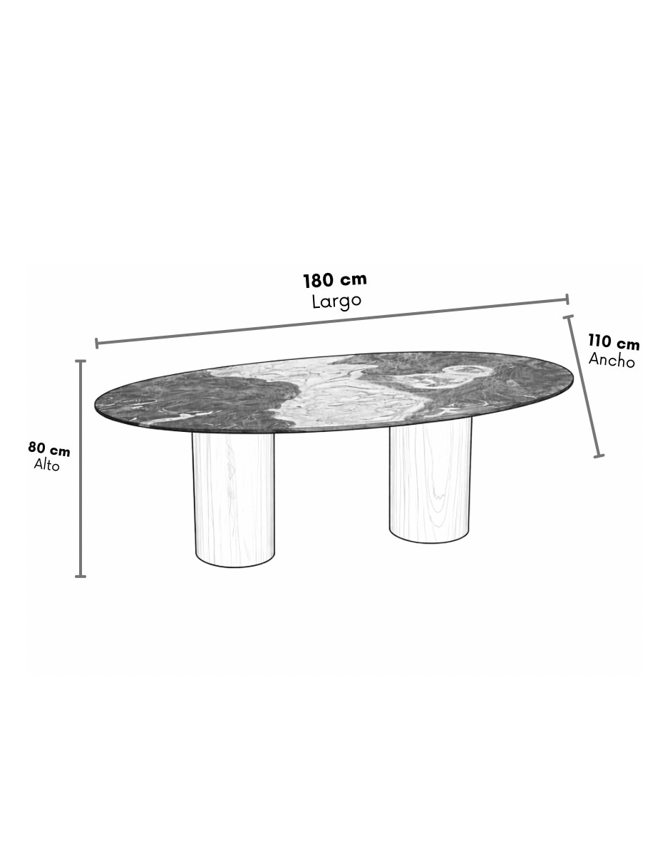 Mesa de comedor No MESA DE COMEDOR de Madera y mármol 8