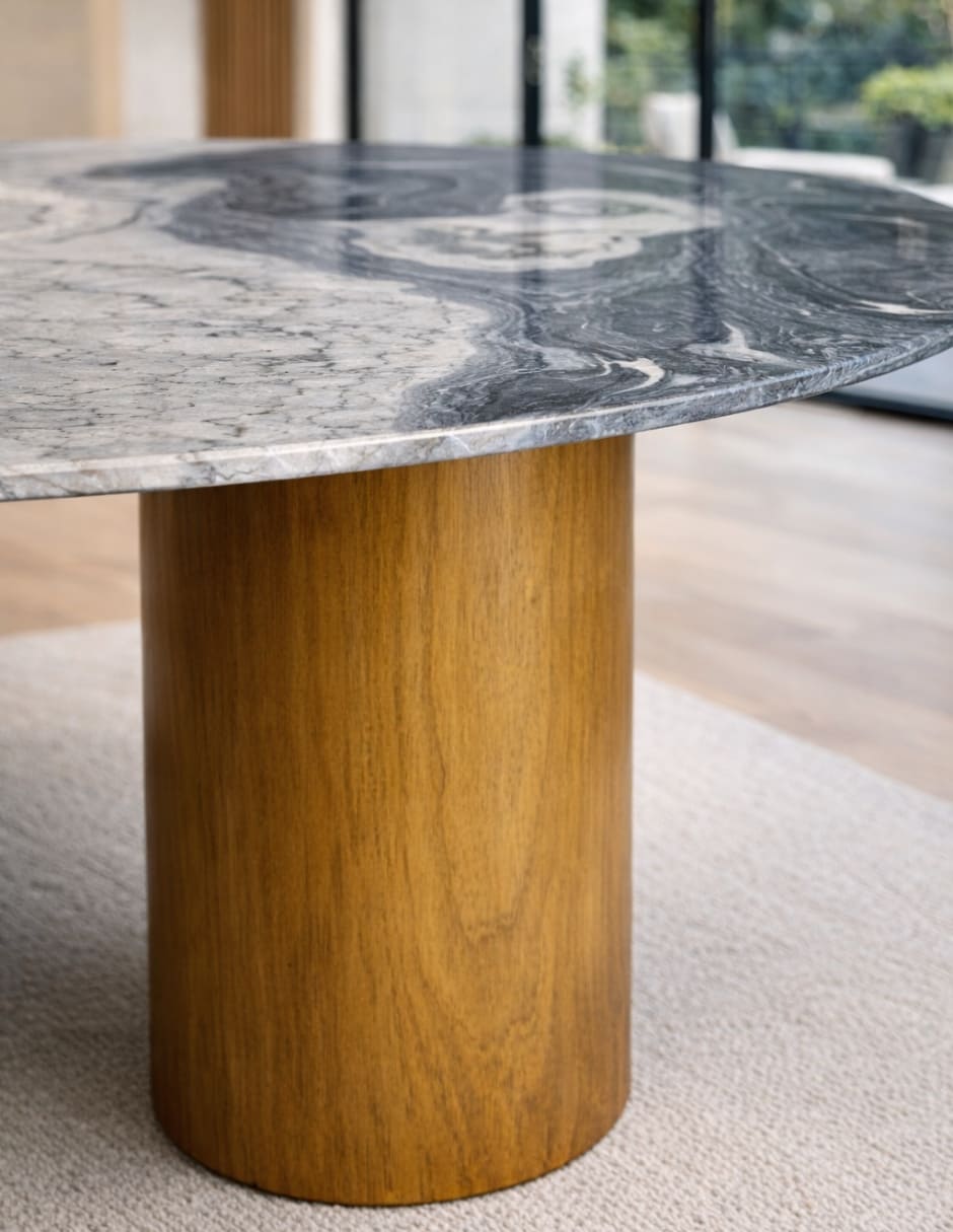 Mesa de comedor No MESA DE COMEDOR de Madera y mármol 5