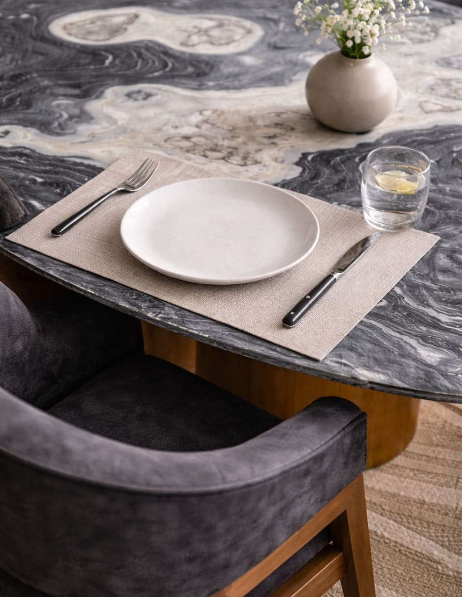 Mesa de comedor No MESA DE COMEDOR de Madera y mármol 6