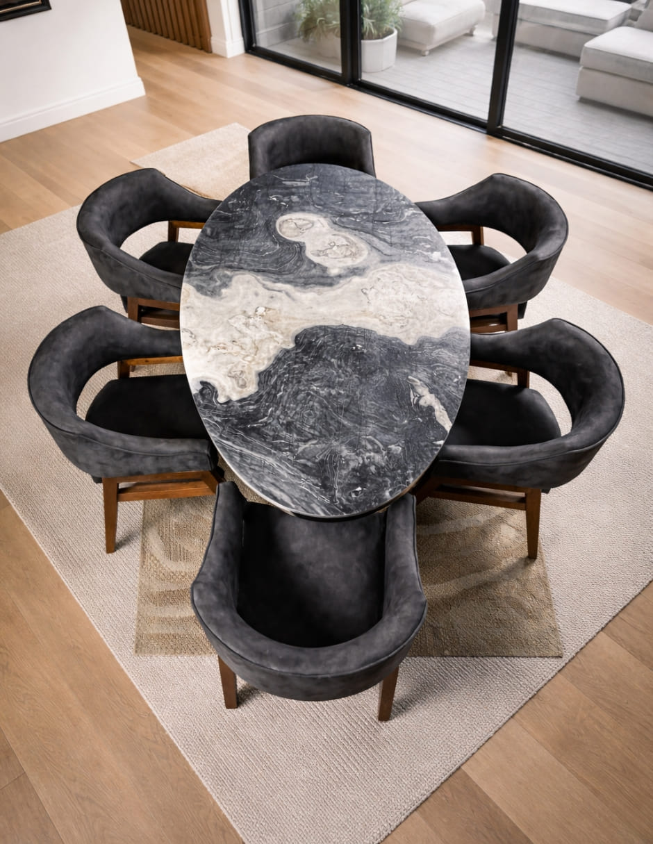 Mesa de comedor No MESA DE COMEDOR de Madera y mármol 7