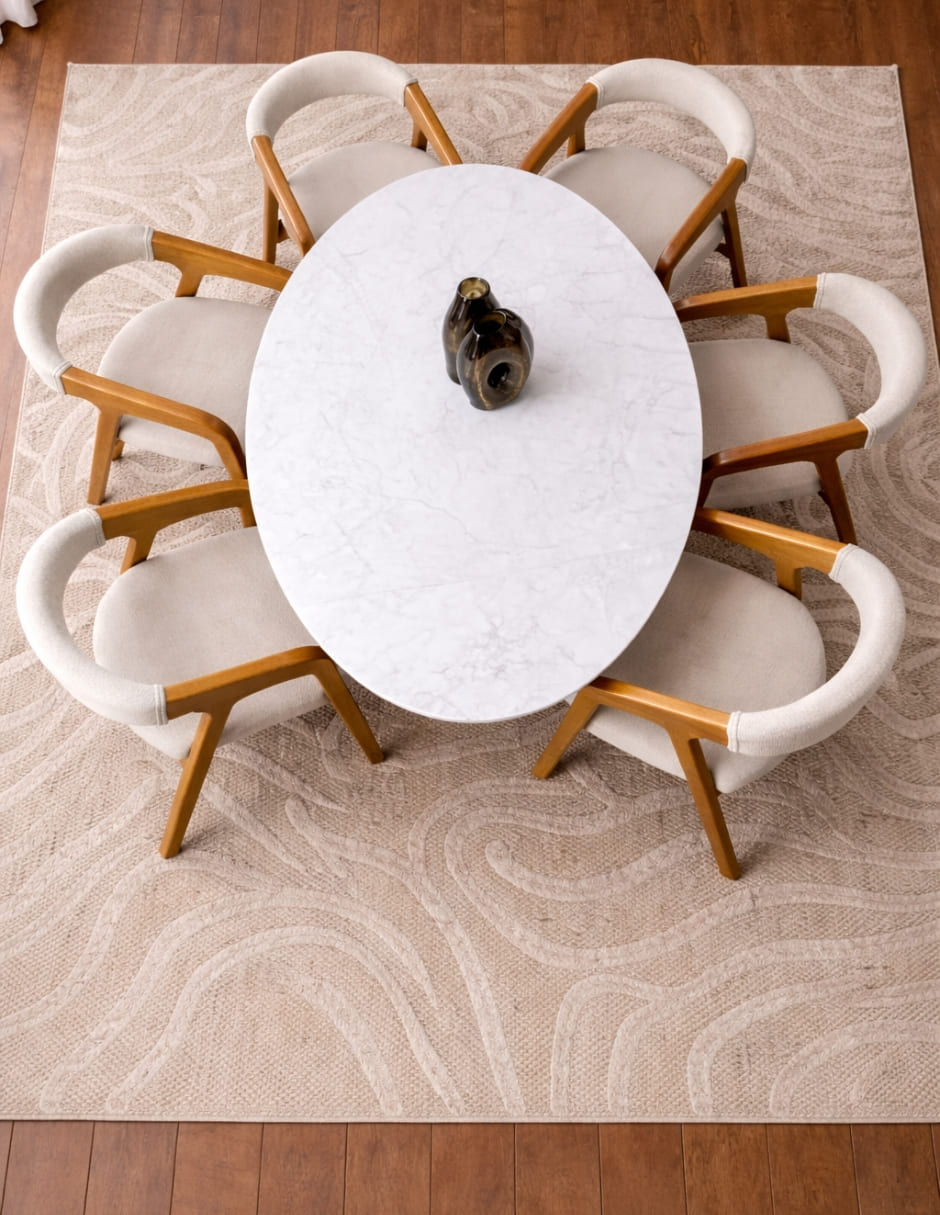 Mesa de comedor No Mesa de comedor de Madera y mármol 5