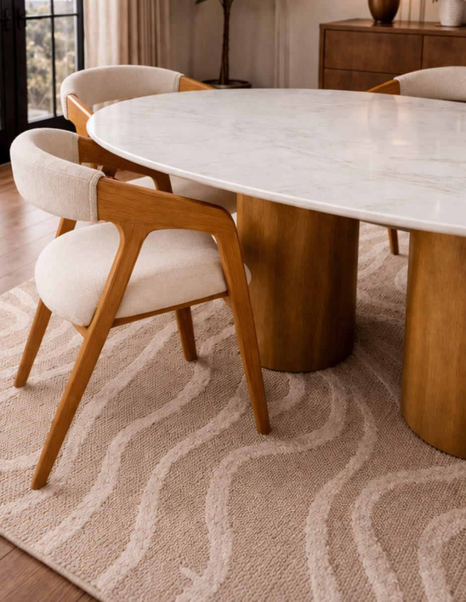 Mesa de comedor No Mesa de comedor de Madera y mármol 6