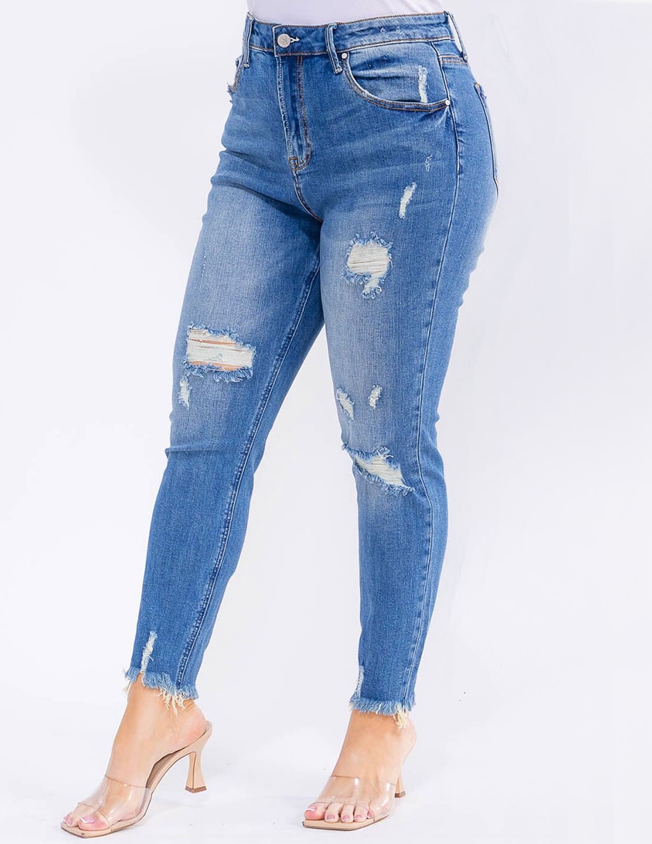 Jeans corte media cintura para mujer 2