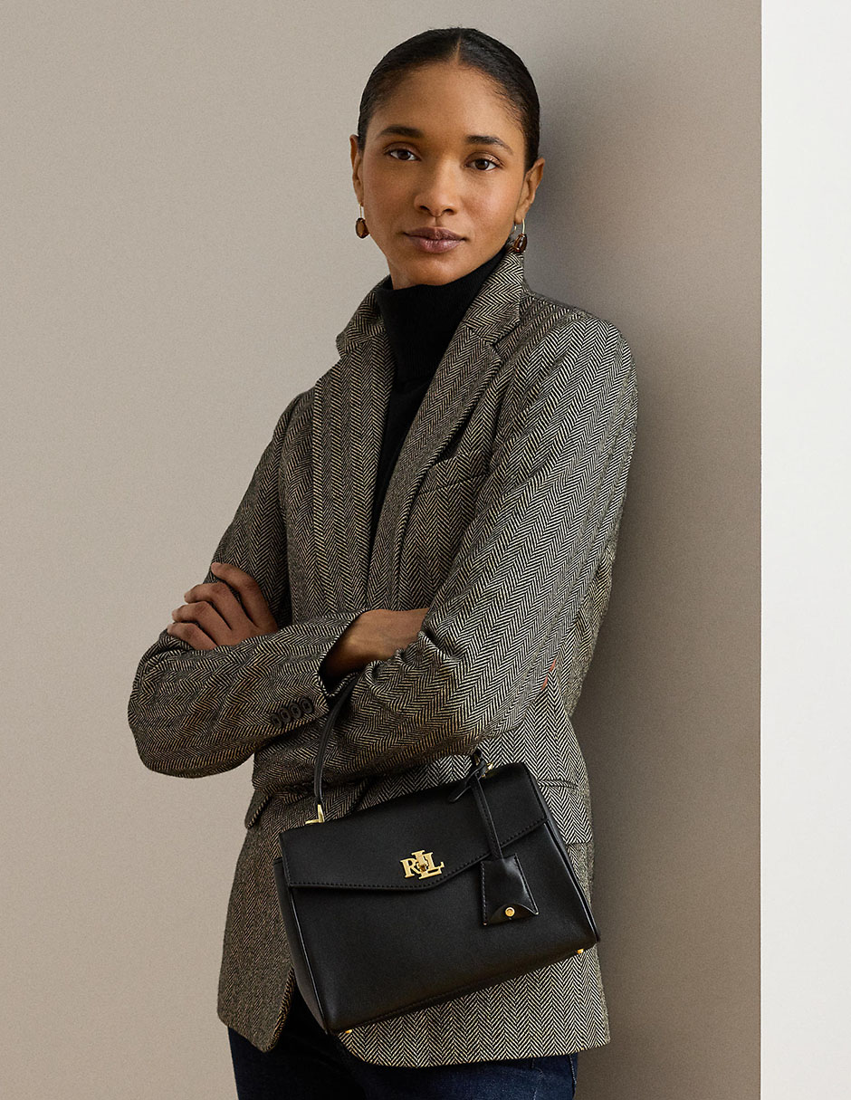 Bolsa satchel de piel para mujer