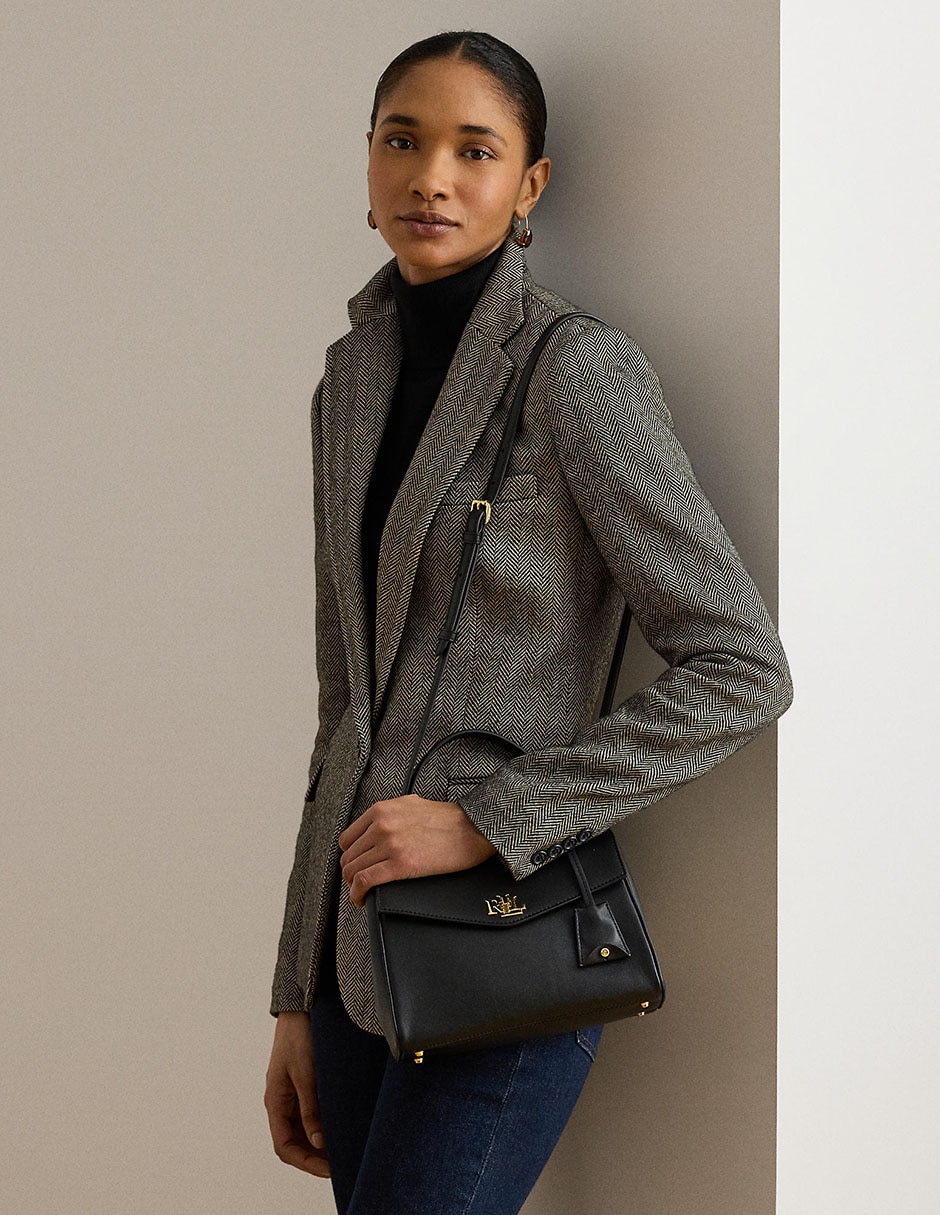 Bolsa satchel de piel para mujer