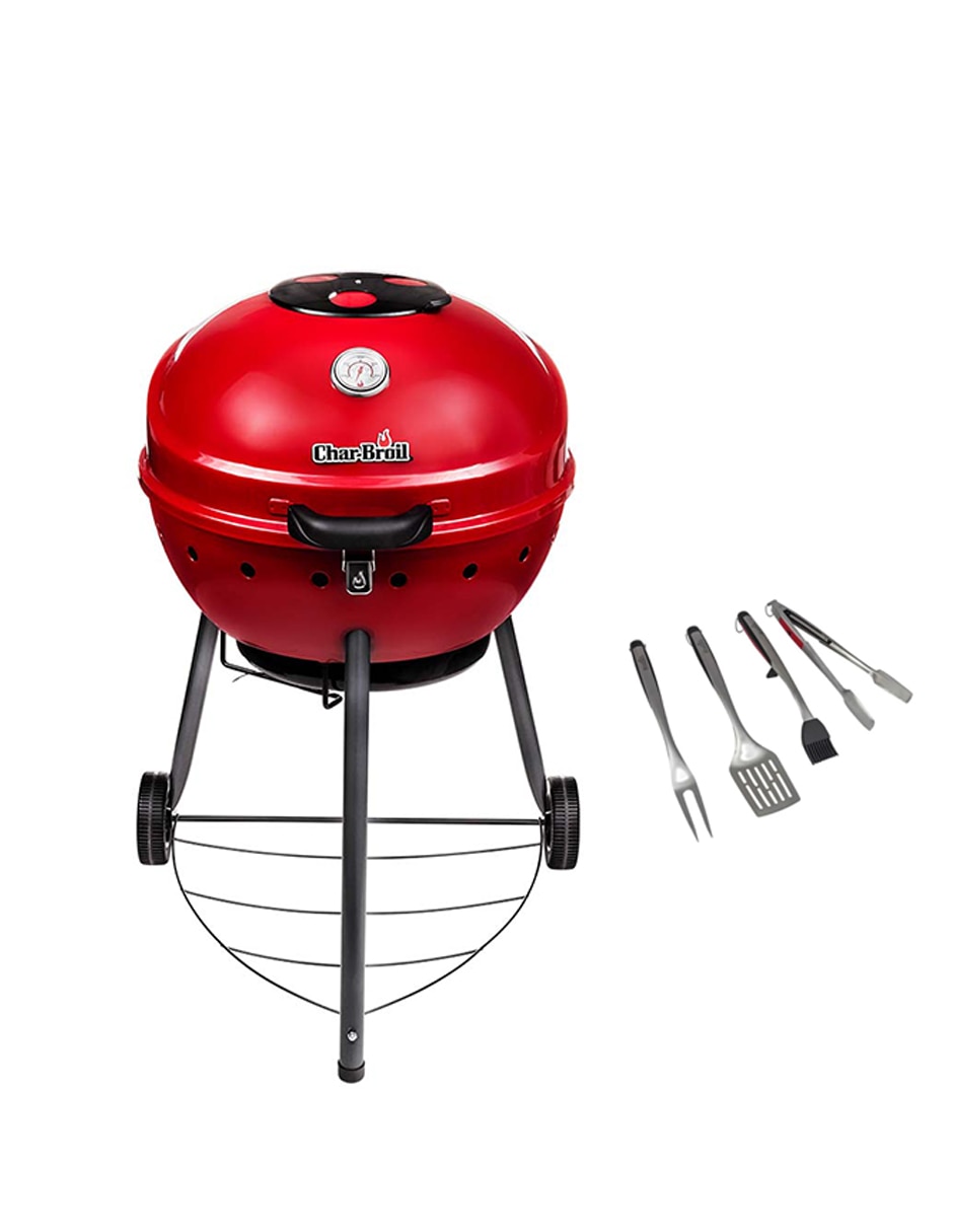 Asador carbón Kettleman de acero inoxidable