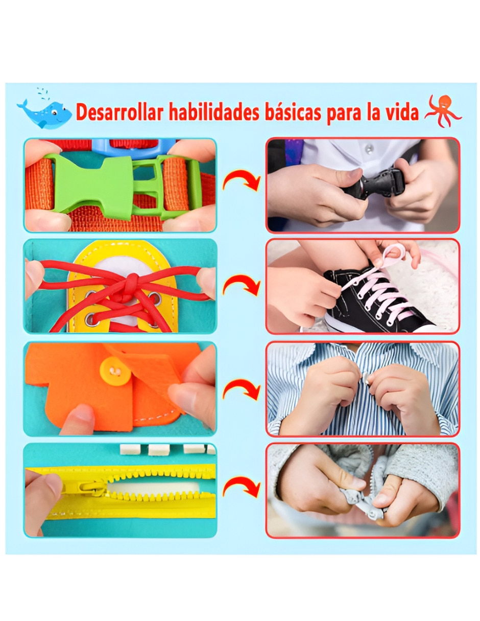Xtellar juguete tablero montessori sensorial 7 en 1 xtellar juego didáctico para unisex